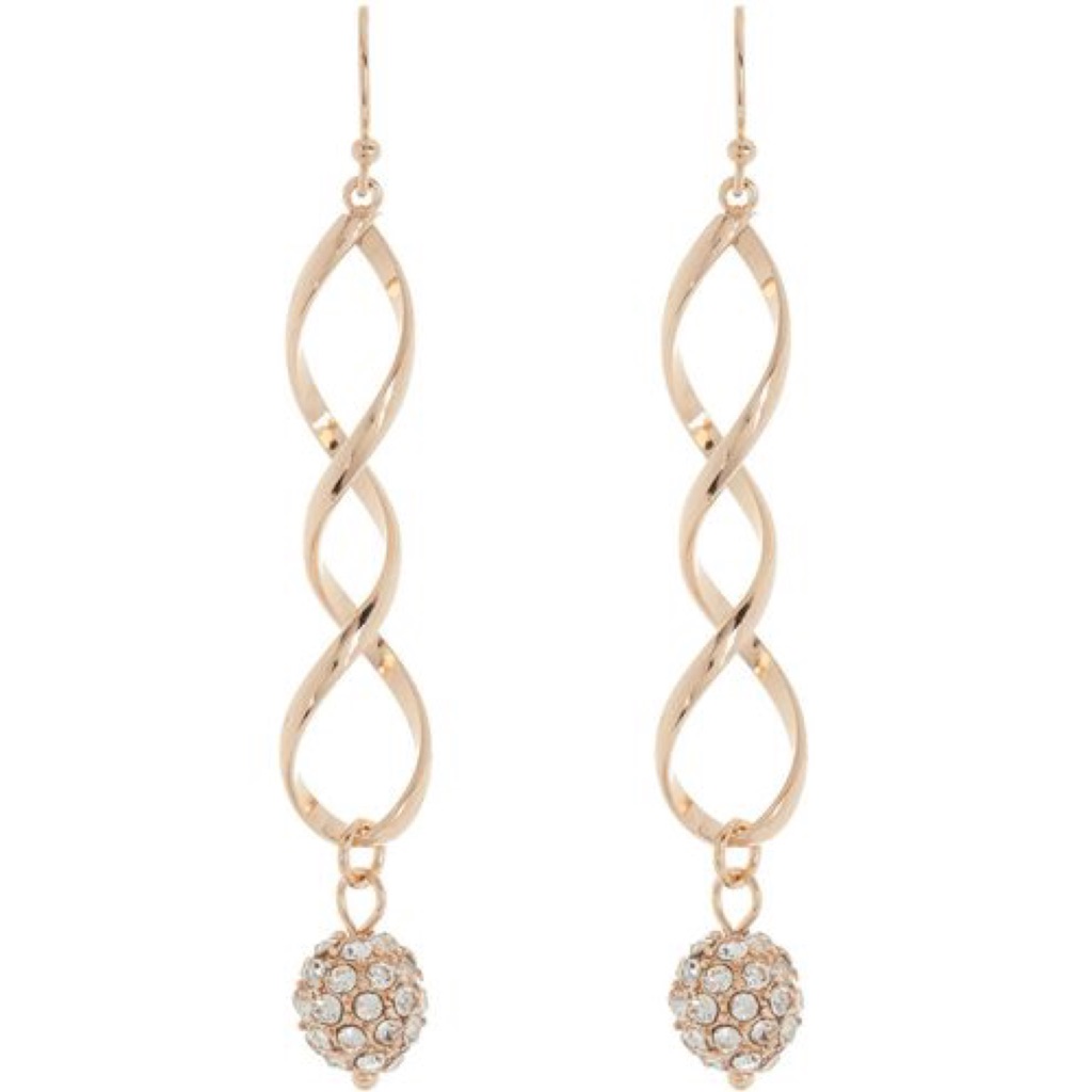 Area Stars Thea Pav Crystal Ball Spiral Drop Earrings